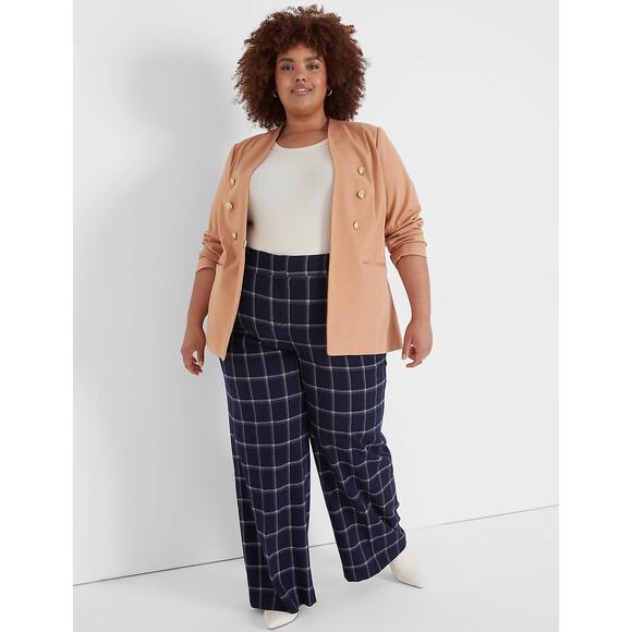 Lane Bryant Ponte Bryant Collarless Blazer NWT Tan Beige Women’s plus size 22 - Picture 3 of 8